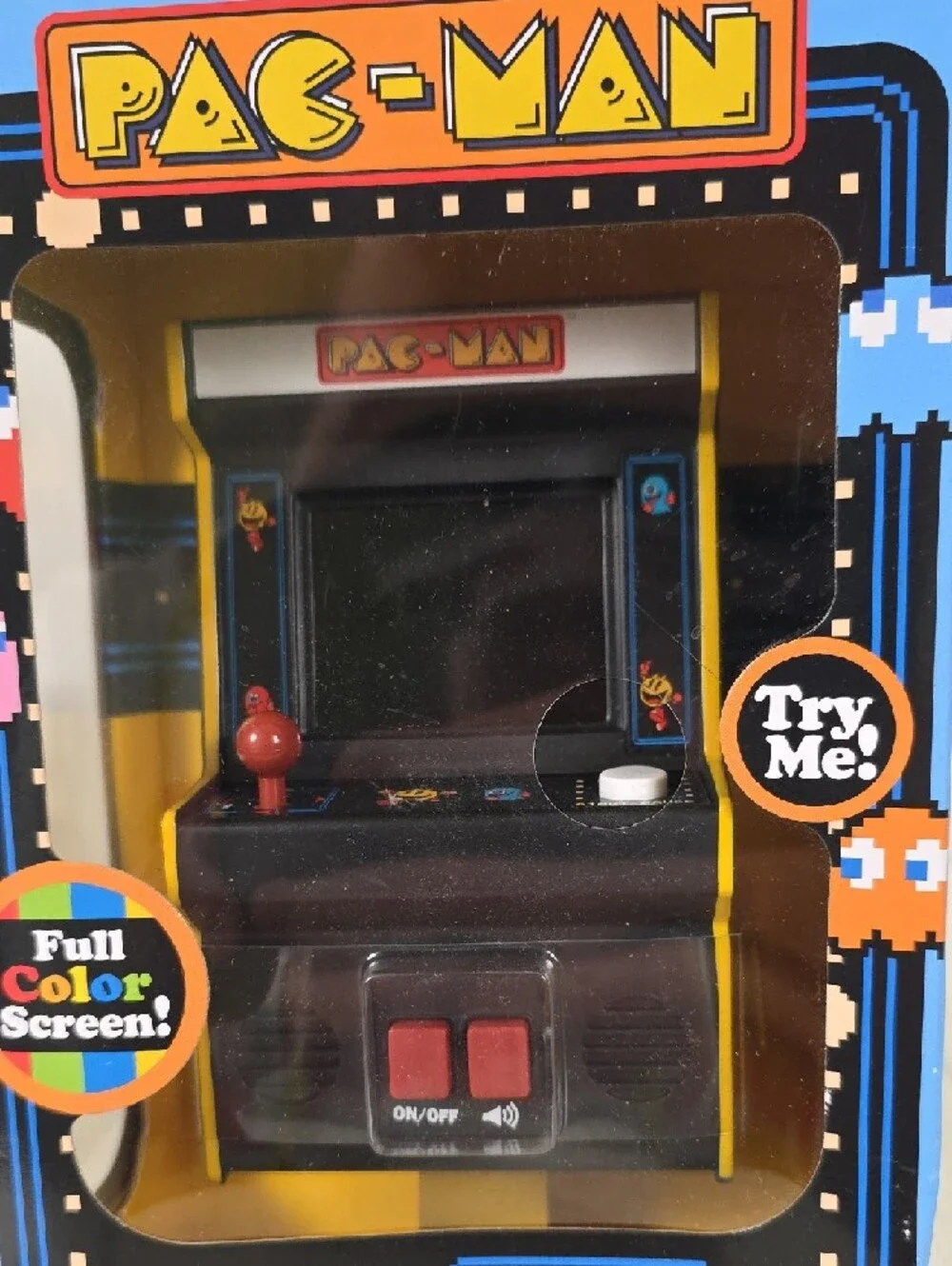 Pac-Man Mini Arcade Console Yellow & Black Retro Handheld NEW